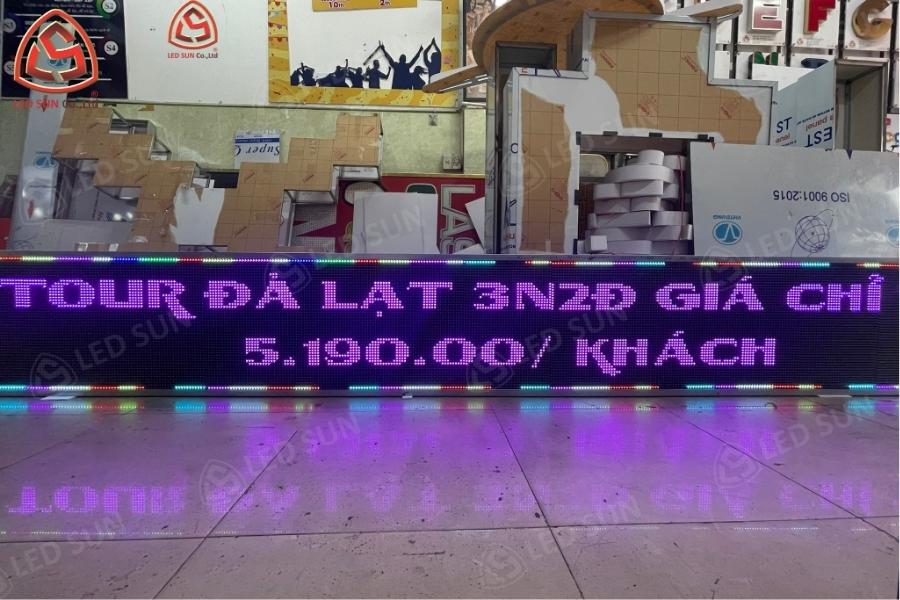 Màn hình LED P16 ngoài trời dạng bảng chữ chp tour đà lạt