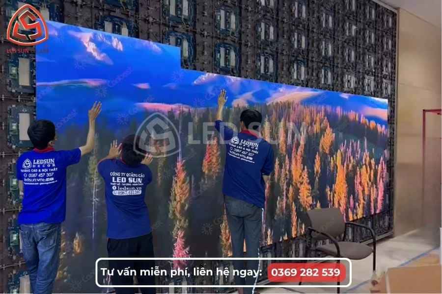 Quy trình thi công màn hình LED P1.86 và hiệu chỉnh màu sắc tại công trình Led Sun