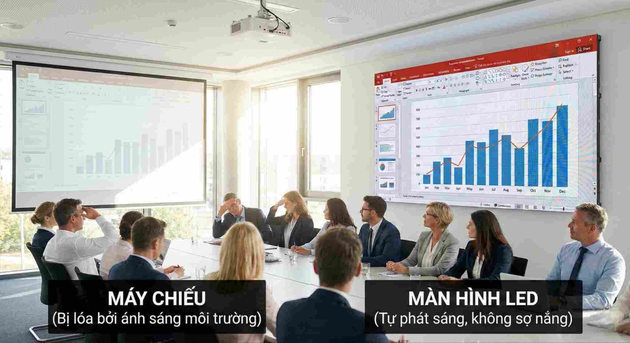 So sánh Màn hình LED và Máy chiếu? Nên chọn cái nào để đầu tư