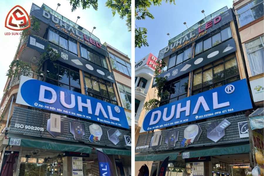 Thi Công Bảng Hiệu Mặt Tiền Công Ty Duhal LED