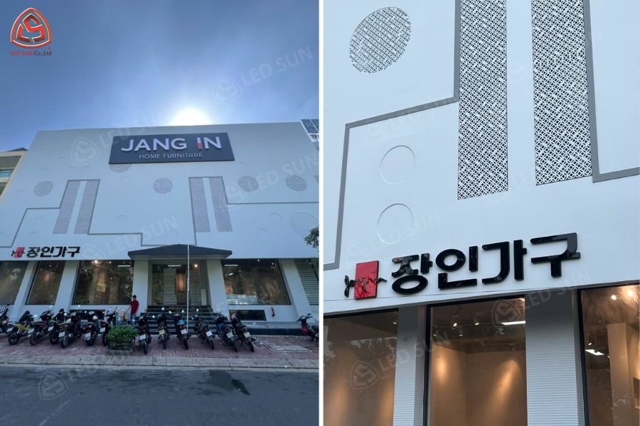 Thi Công Bảng Hiệu Showroom Nội Thất Jang In Furniture – Quận 7